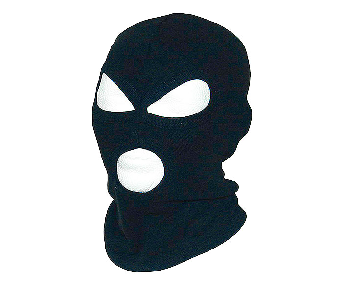 Balaclava 3-hole cotton black