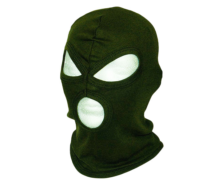 Balaclava 3-hole cotton olive