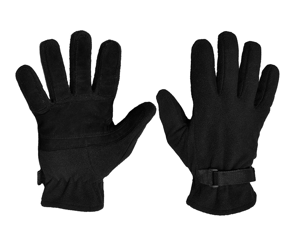 3-layer fleece gloves black